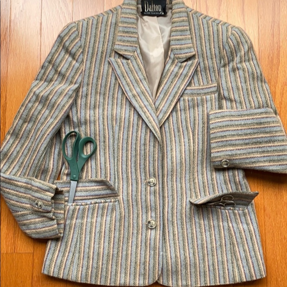 Striped virgin wool jacket and skirt by Dalton - Picture 6 of 6